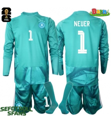 Tyskland Manuel Neuer #1 Målvakt Hemmaställ Barn VM 2026 Långärmad (+ Korta byxor)